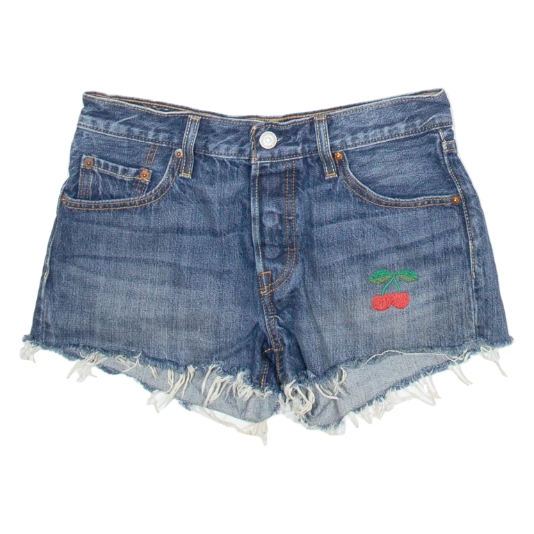 LEVI'S Cherry 501 Womens Denim Shorts Blue L W30