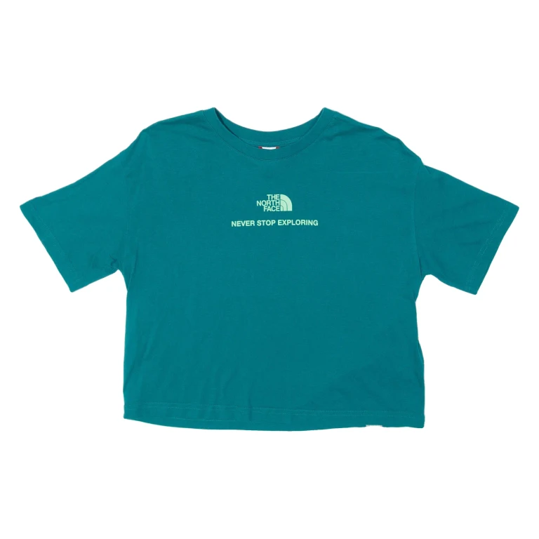 THE NORTH FACE Never Stop Exploring Cropped Womens T-Shirt Green S