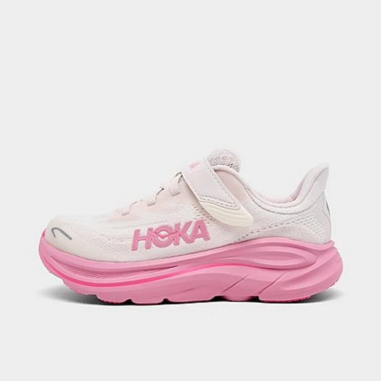 Girls Little Kids Clifton 10 Stretch Lace Running Shoes in Rose Cream/Dried Rose