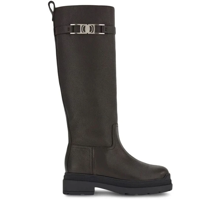 Ferragamo Vara-Chain Detail Boots