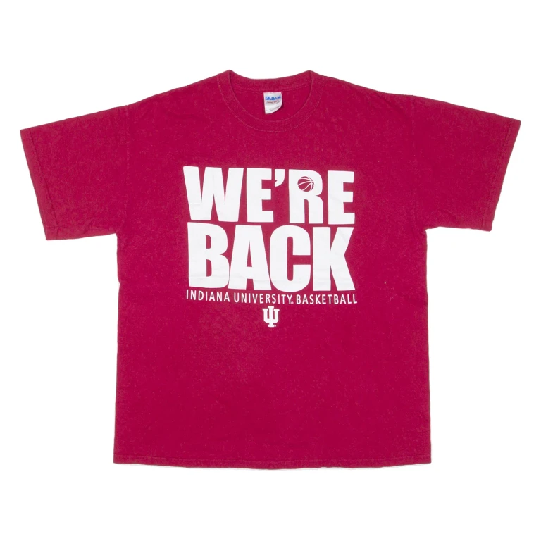 GILDAN Indiana University Basketball Mens T-Shirt Red USA L