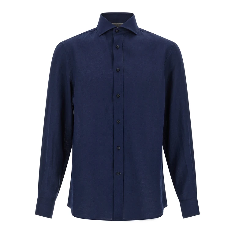 Brunello Cucinelli Blue Linen Blouse - Men