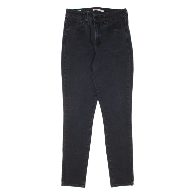 LEVI'S 721 High Rise BIG E Womens Jeans Black Slim Skinny W27 L30 (XX3-131224-12185)