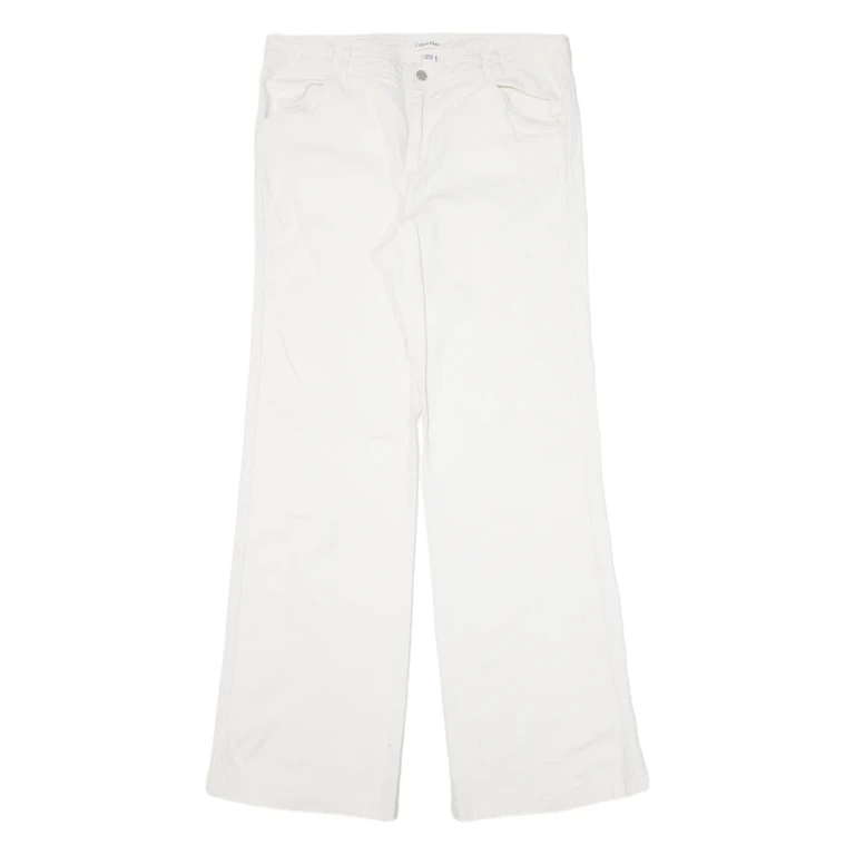 CALVIN KLEIN Womens Trousers White Relaxed Bootcut W33 L32