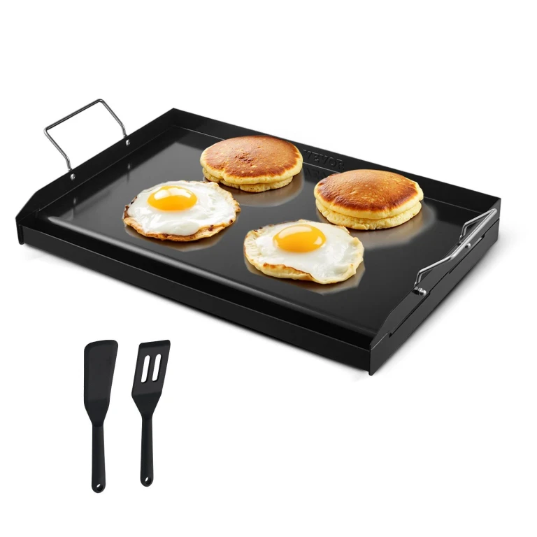 24x16 in Flat Top Griddle Carbon Steel Universal BBQ Grill Pan Cookware - Black 1