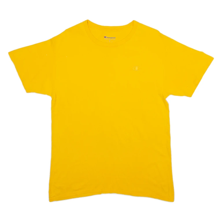 CHAMPION Mens T-Shirt Yellow M