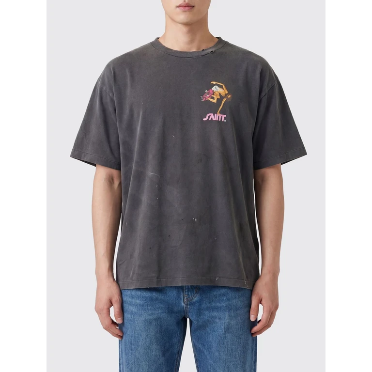 Graphic Print Cotton T-shirt with a Contrasting Logo (SMMK80000007)