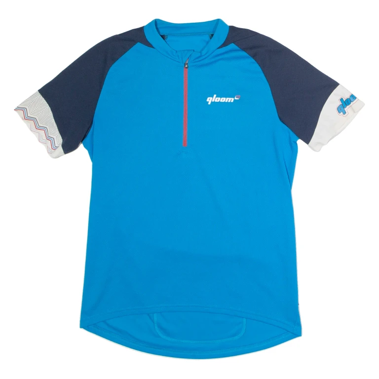 QLOOM Cycling Mens Jersey Blue 1/4 Zip M