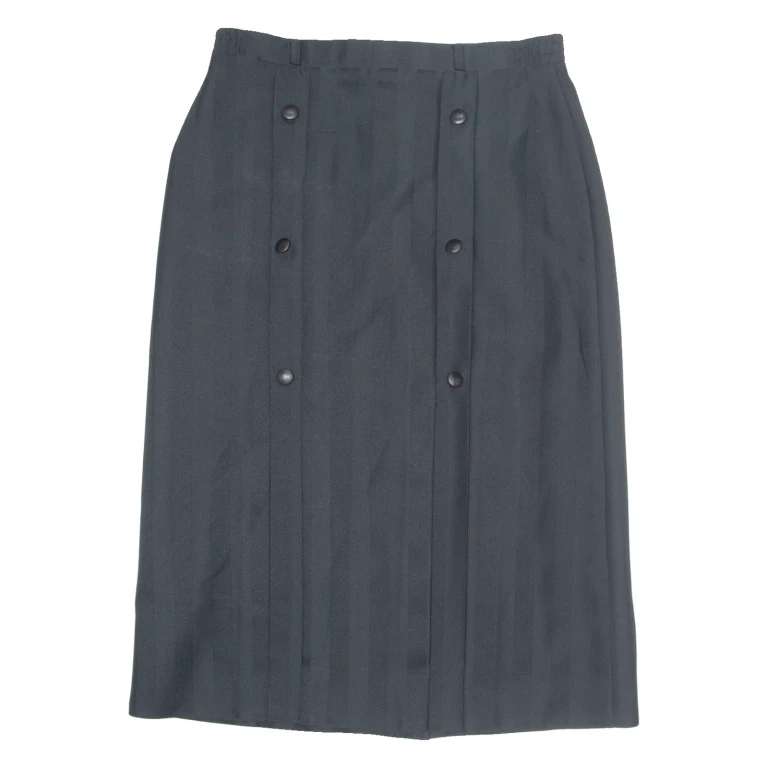 Womens Straight Skirt Black Midi 90s Striped M