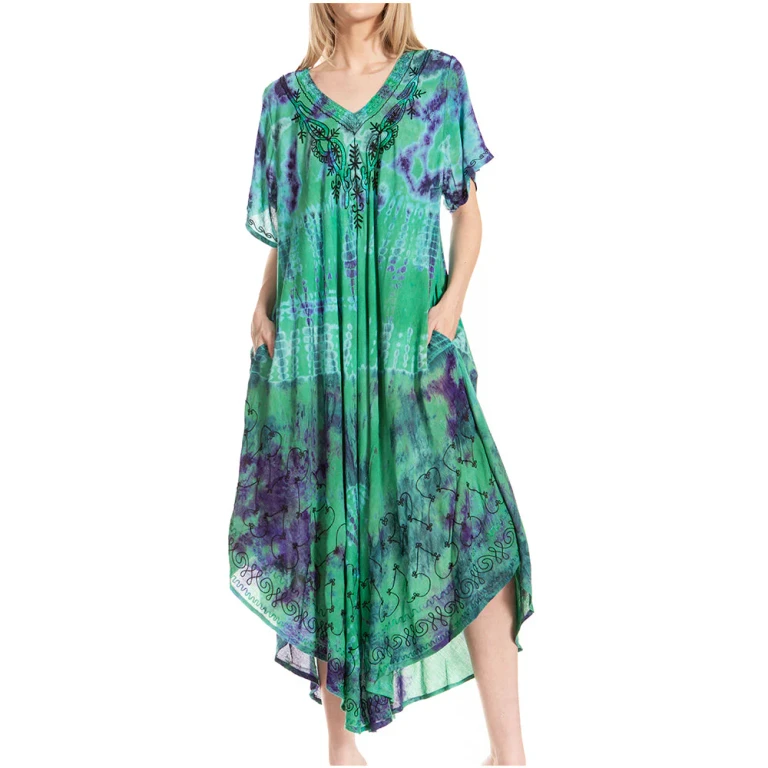 Sakkas Viveka Embroidered Caftan Dress