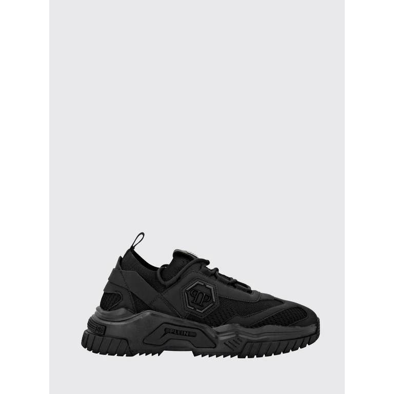 Low-Top Sneakers in Crochet Knit with Serrated Sole and Hexagon Logo (SACSUSC0399PTE003N0202)