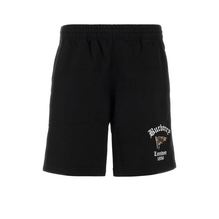 Burberry Black Cotton Bermuda Shorts Exterior: Pantaloni - Men