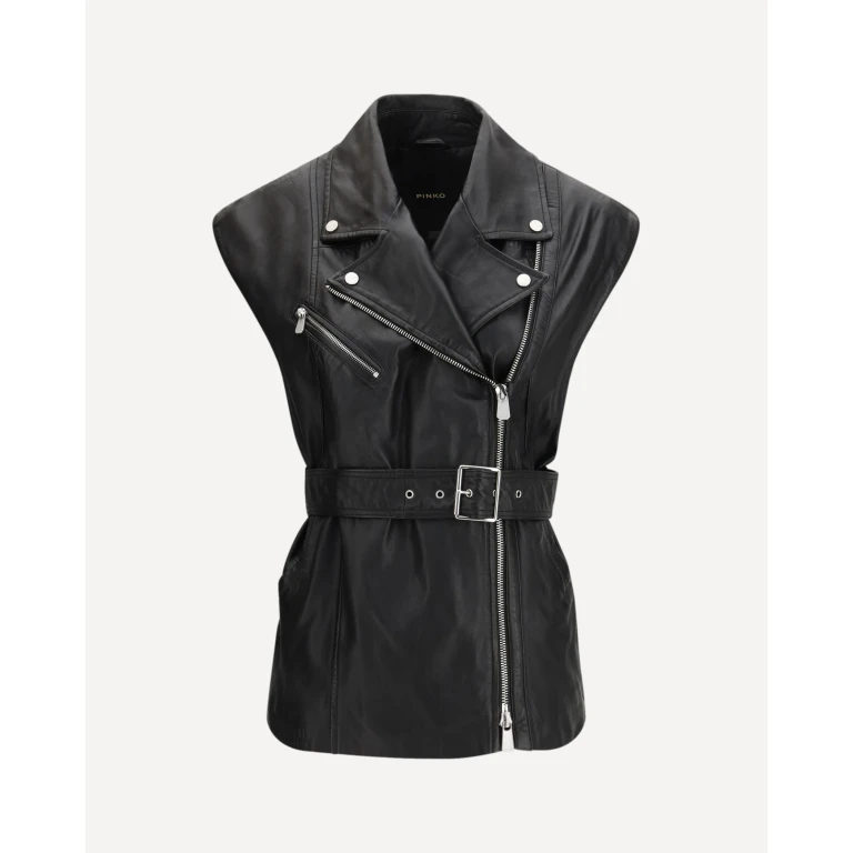 PINKO Gilet motard en cuir