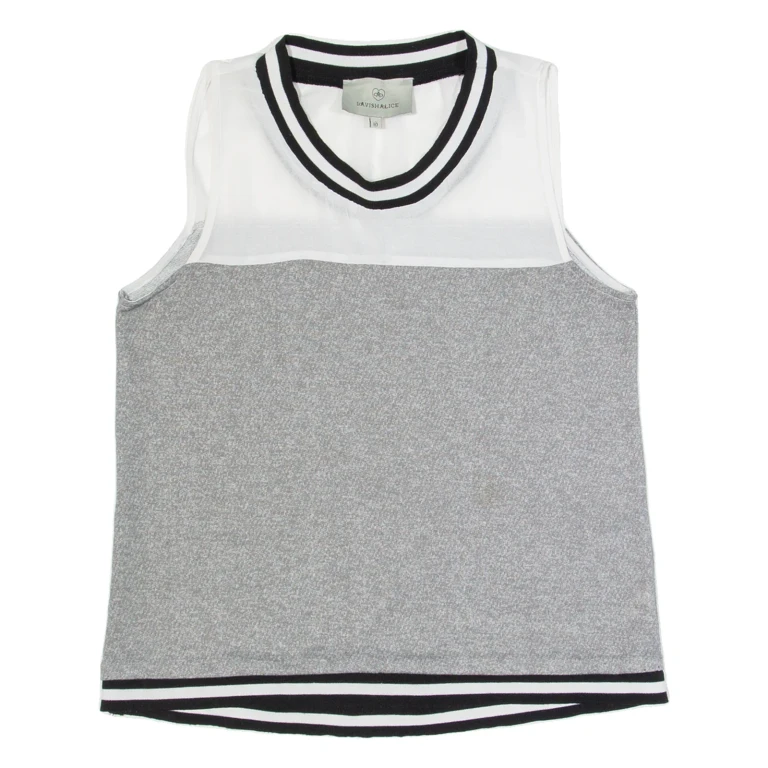 LAVISH ALICE Womens Vest Grey Sleeveless UK 10