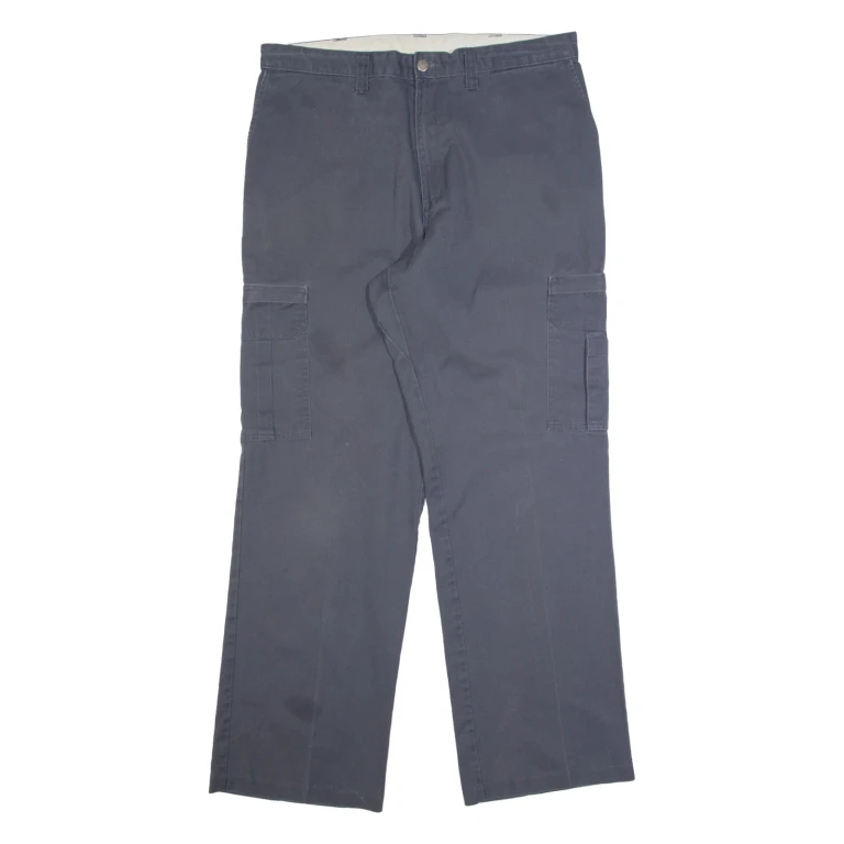 DICKIES Cargo Workwear Mens Trousers Grey Regular Straight W38 L34