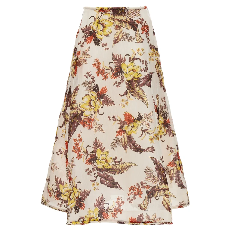 Zimmermann Multicolor Linen Midi Skirt - Women