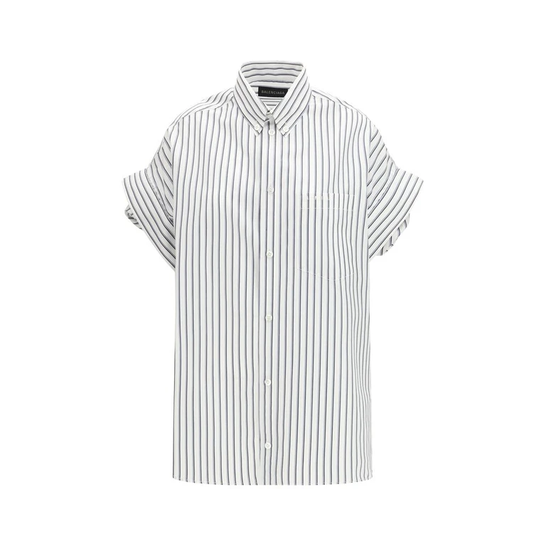 Balenciaga White Cotton Shortsleeve Shirt - Women