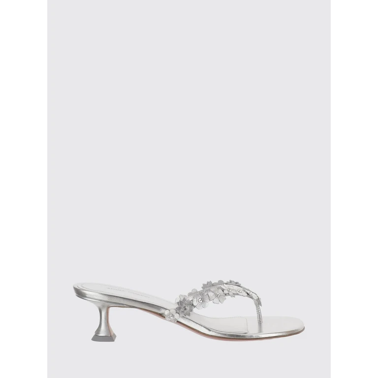 Heeled Sandal Woman color Silver (JANISTHONG45SILVERWHITE)