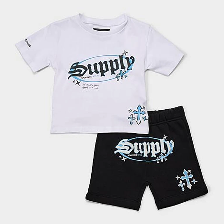 Kids Toddler Trebport T-Shirt and Shorts Set in Black/White Size: 2T
