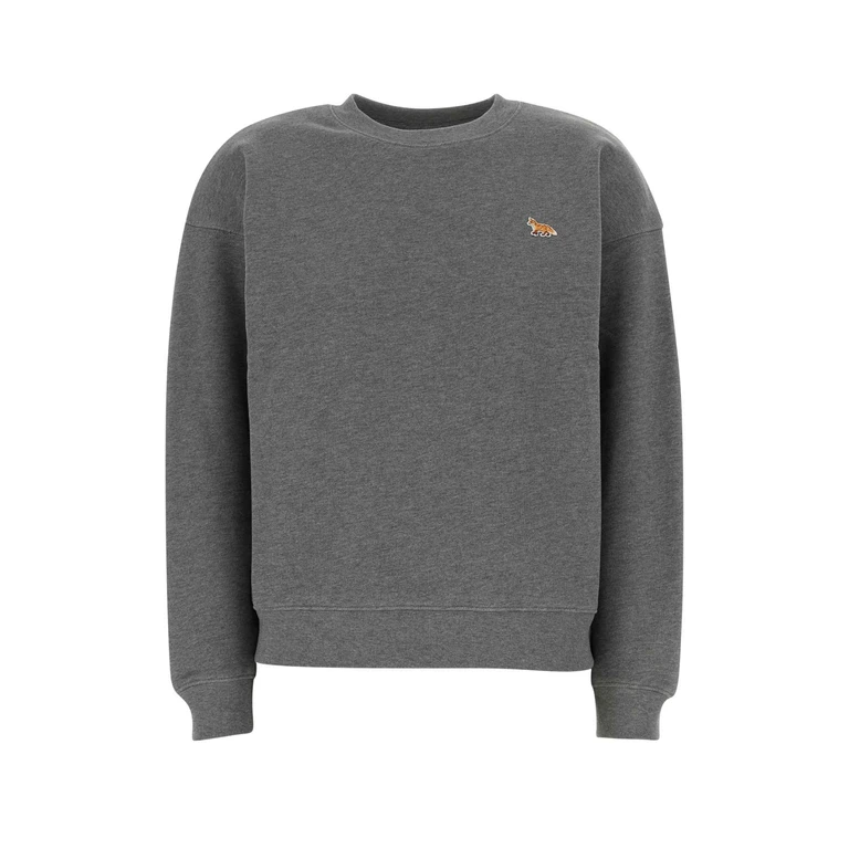 Maison Kitsune Dark Grey Cotton Sweatshirt Mediumgreymelange Exterior: Felpe - Women