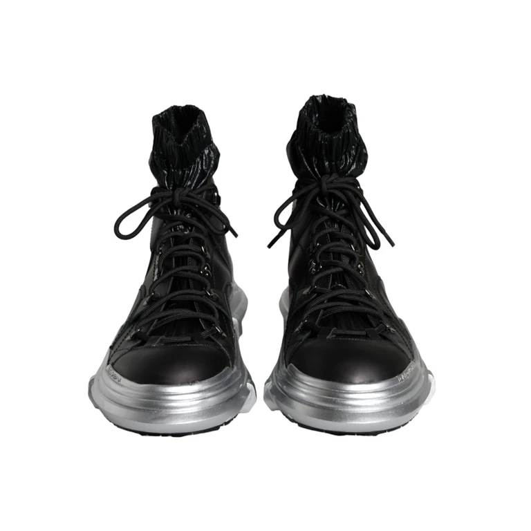 Dolce & Gabbana Black Nylon Galileo High Top Sneakers Shoes Leather - Men