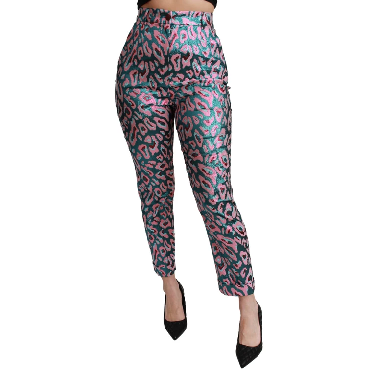 Dolce & Gabbana Multicolor Patterned Cropped High Waist Pants Polyester Silk - Women
