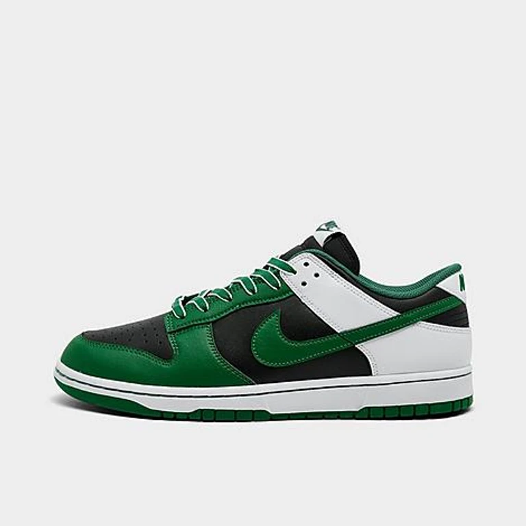 Nike Men's Dunk Low Retro Casual Shoes in Black/White/Clover Size: 7.5