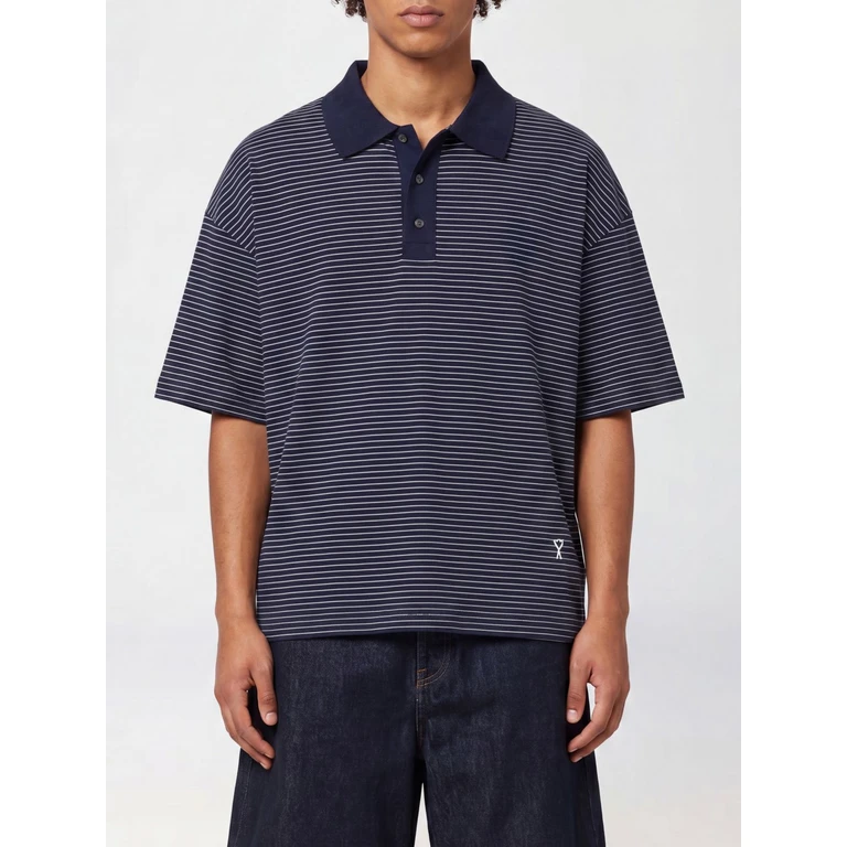 Striped Relaxed Fit Polo Shirt in Cotton with a Classic Collar (UPL422UJE0212A044)