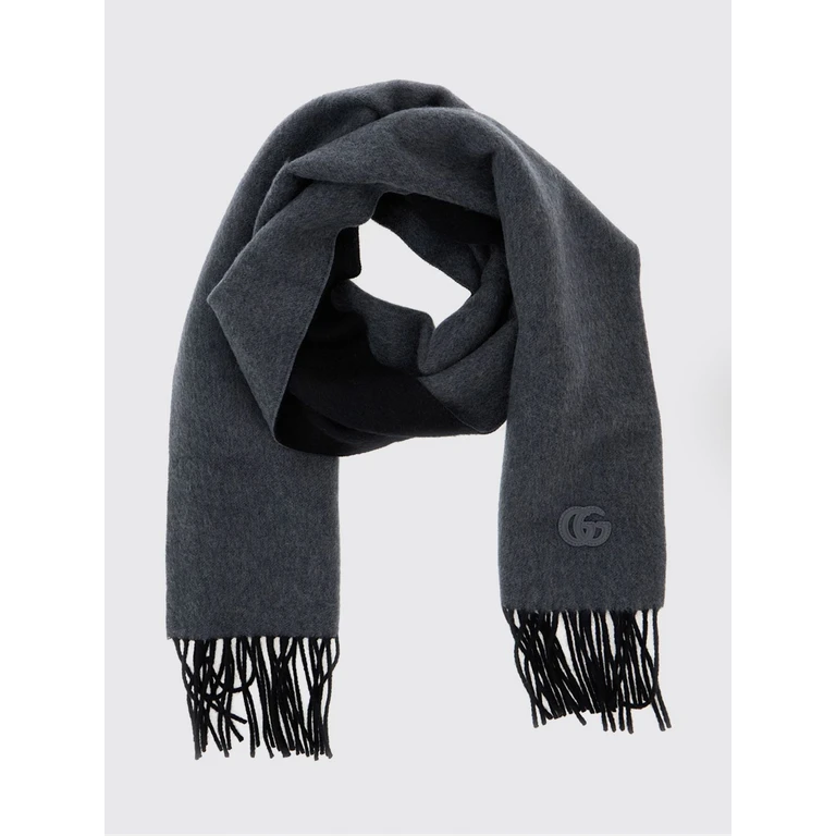 100% Cashmere Scarf with GG Monogram and Fringed Edges (8365594GABX1360)