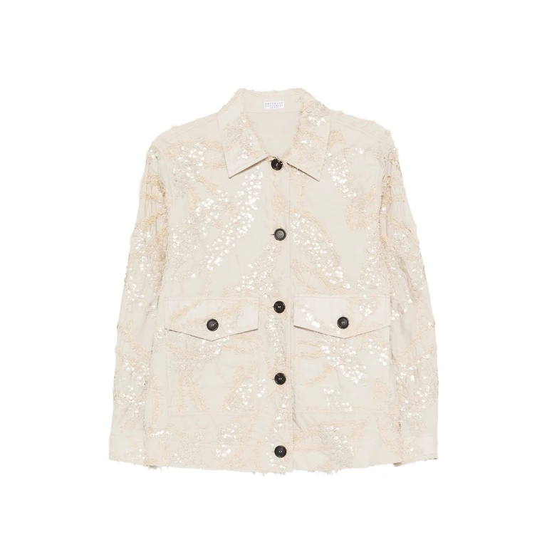 Brunello Cucinelli Sequin-embellished Front-pocket Jacket