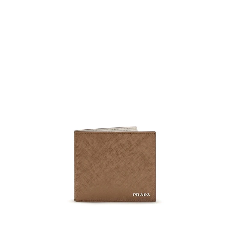 Prada Beige Calf Leather Bos Taurus Wallet - Men