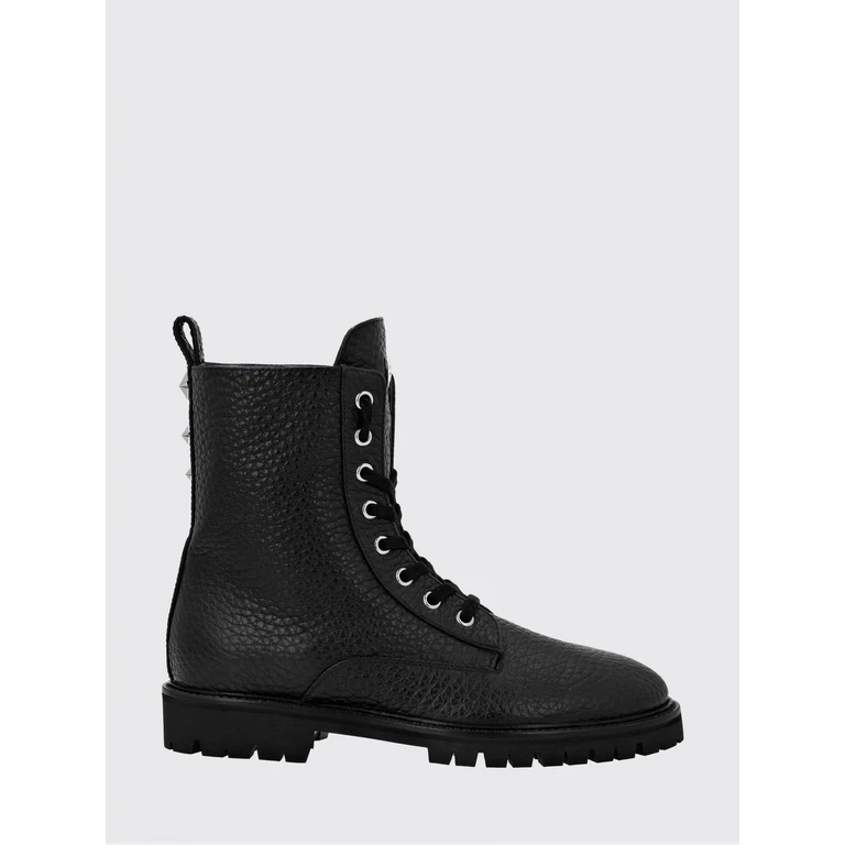 Lace-Up Grained Leather Combat Boots with Lug Sole (FAASWSE0560PLE010N02)