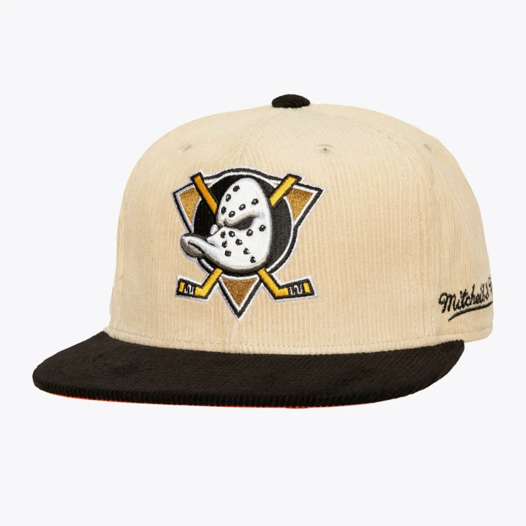 Men's NHL 2 Tone Team Cord Fitted Ducks Fitted Caps
