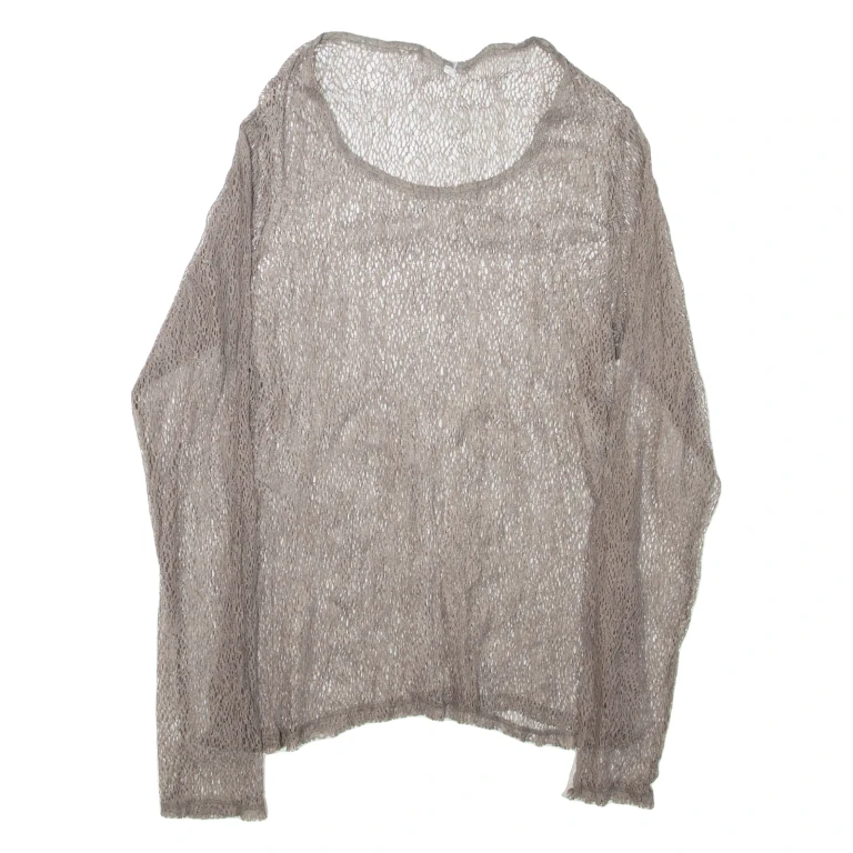 Womens Top Grey Long Sleeve L
