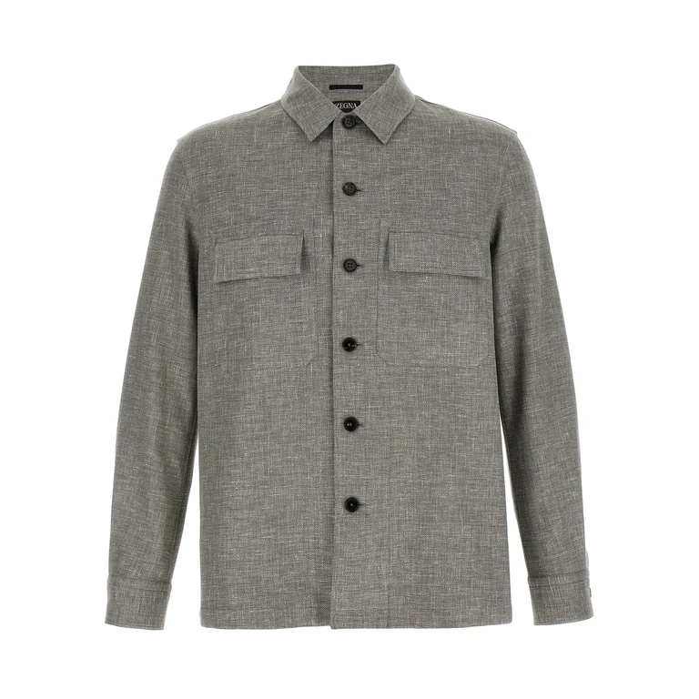Beige Linen Blouse - Men