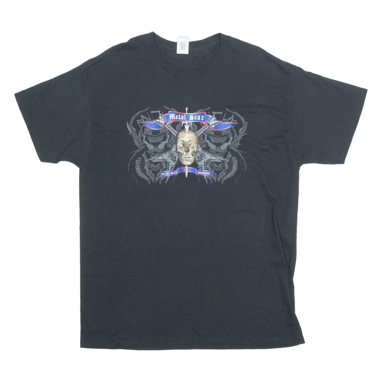 GILDAN Metal Scar Festival Mens Band T-Shirt Black Crew Neck L (II1-021224-6400)