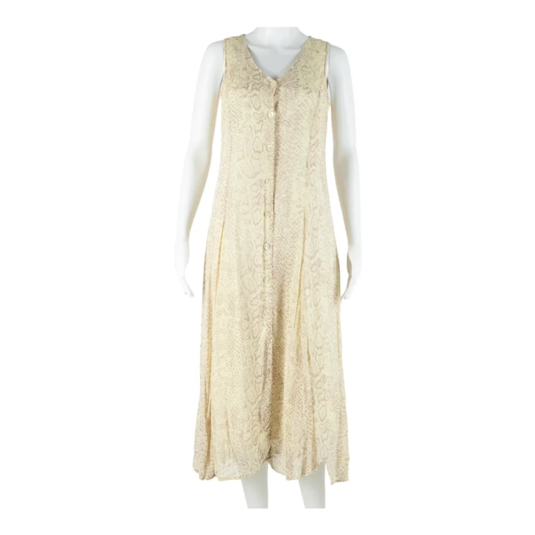 TOGETHER Womens Day Dress Beige Animal Print Sleeveless Long S