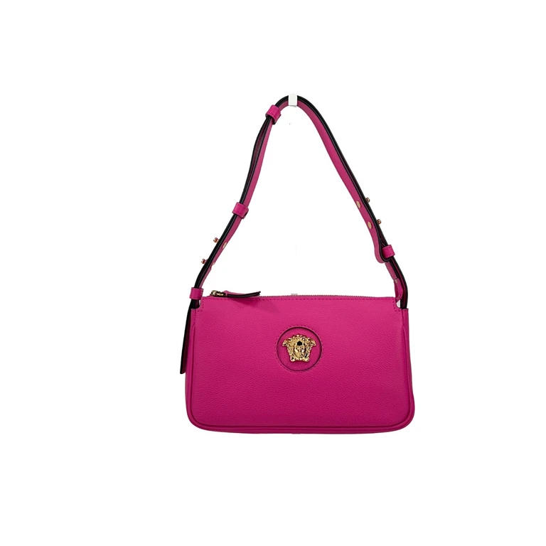Versace La Medusa Vitello Shoulder Bag Purse Gold Leather - Women