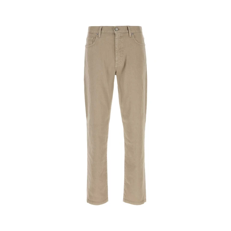 Zegna Brown Stretch Linen Blend Pant M09 Jean - Men