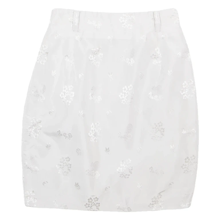LAMELA Womens Straight Skirt Grey Knee Length Floral XXS