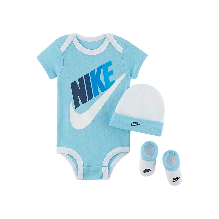 Baby Bodysuit, Hat And Booties 3-Pc Box Set Hats