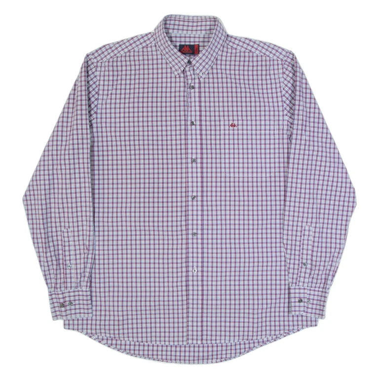 KAPPA ROBE DI Mens Shirt Blue Check Long Sleeve L