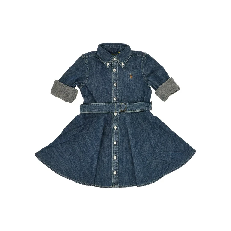 RALPH LAUREN Denim mini dress with logo embroidery Kids 5Y