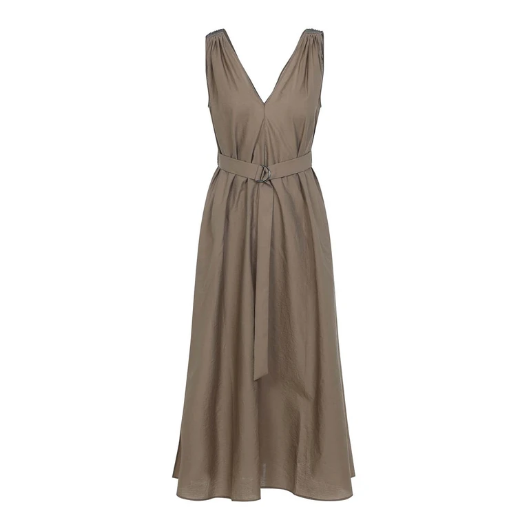 Robe Au Genou - Beige (M0F79A5092C9266)