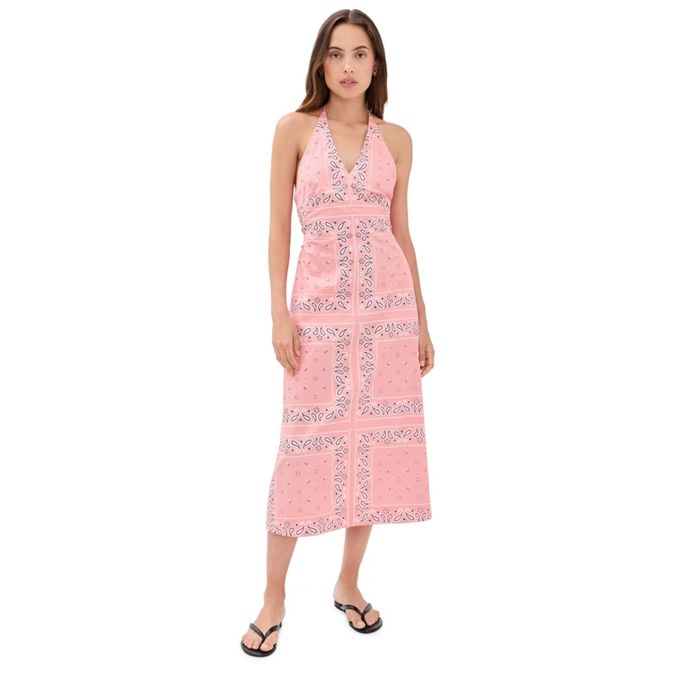 Madewell Madewell x Shopbop Lina Dress Tiled Bandana Coral Bloom XXS