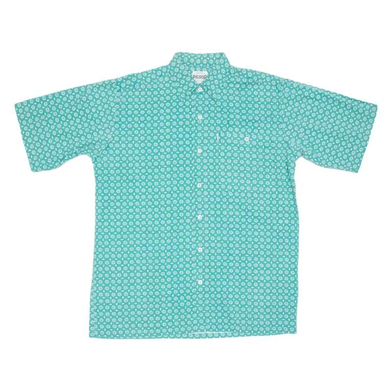 PICDOR Mens Shirt Green Geometric M