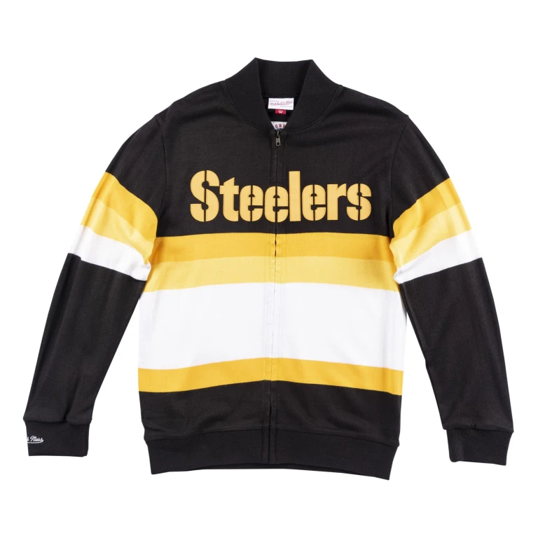 Men's NFL Front Stripe Full Zip Sweater Pittsburgh Steelers
