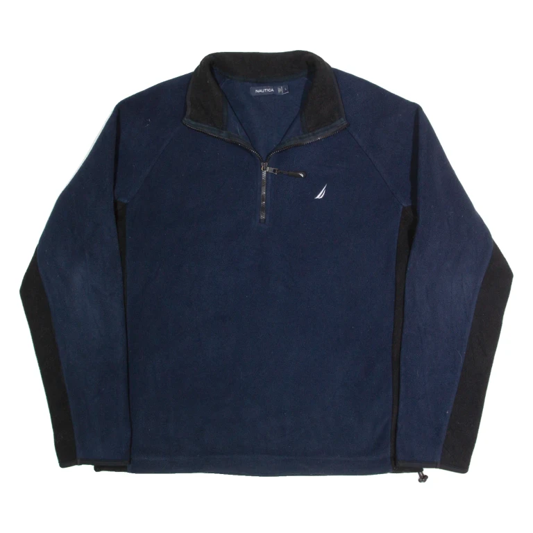 NAUTICA Mens Fleece Blue 1/4 Zip L