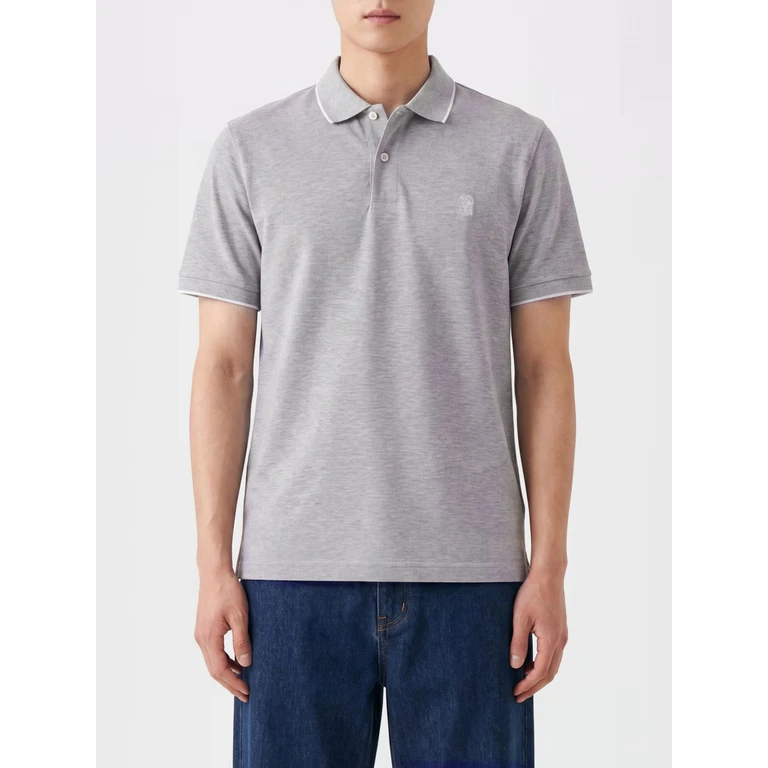 Short-Sleeve Cotton Polo Shirt with Embroidered Crest (ME8549779GCQ087)