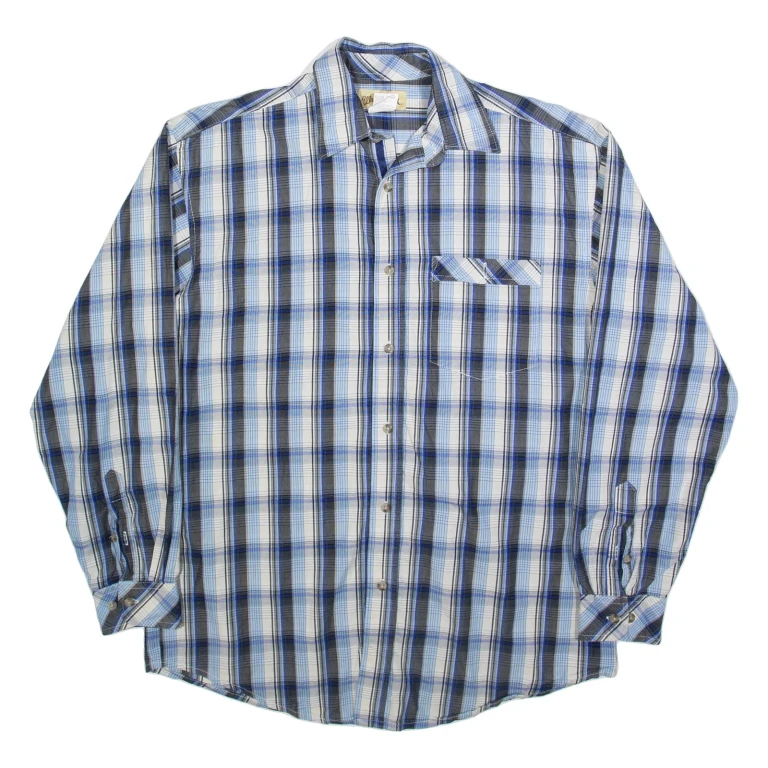 WRANGLER Mens Shirt Blue Check Long Sleeve M
